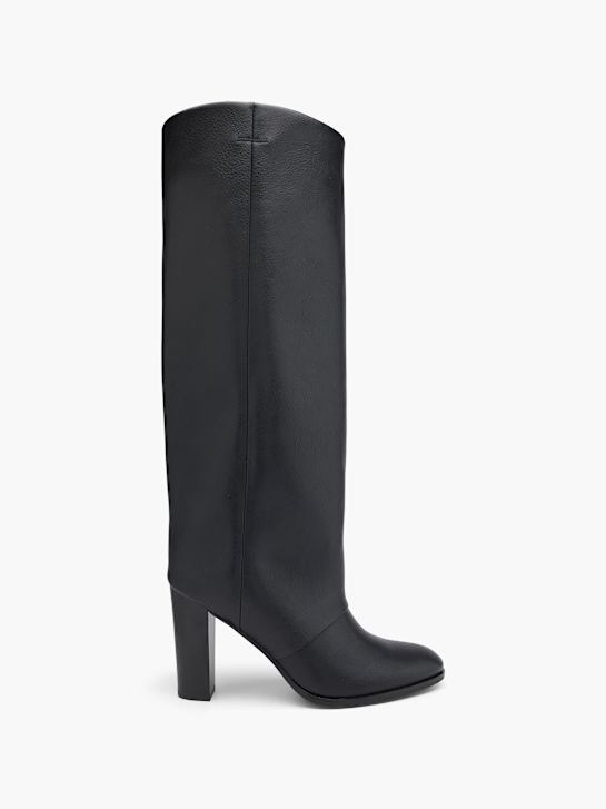 catwalk knähöga boot svart deichmann