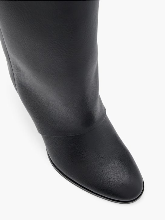 catwalk knähöga boot svart deichmann