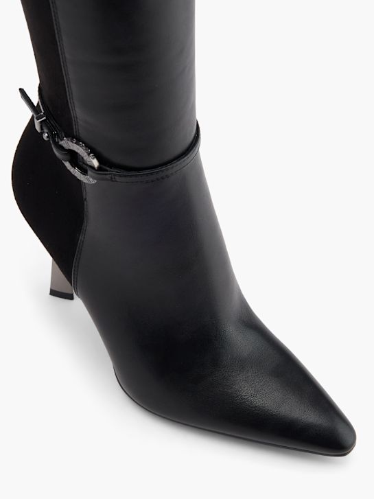 buffalo knähöga boot svart deichmann